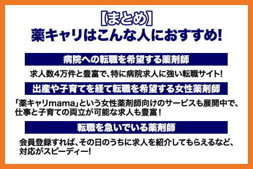 【まとめ】薬キャリはこんな人におすすめ